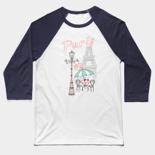 French Cafe Baseball T-Shirt